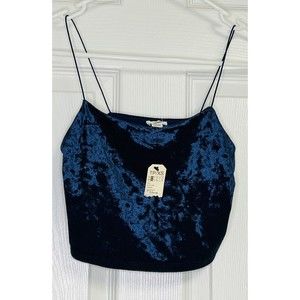 Garage Blue Velvet Crop Top